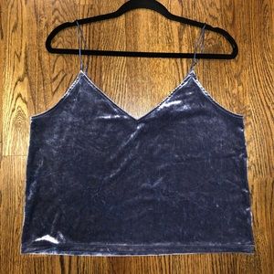 Velvet blue cropped tank top